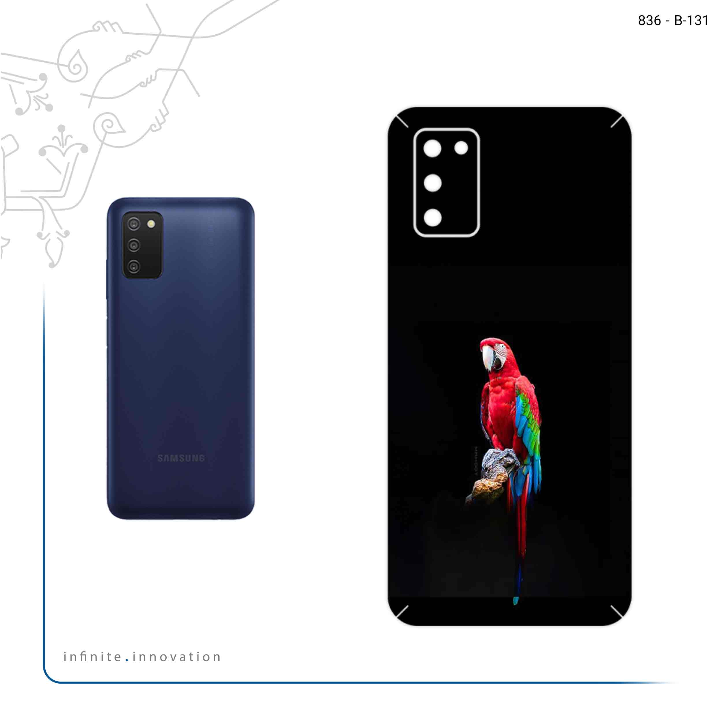 برچسب پوششی ماهوت مدل Parrot مناسب برای گوشی موبایل سامسونگ Galaxy A03S