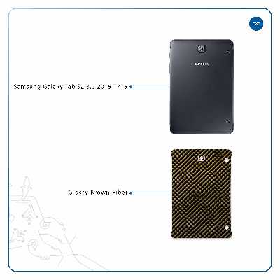 برچسب پوششی ماهوت مدل Glossy-Brown-Fiber مناسب برای تبلت سامسونگ Galaxy Tab S2 8.0 2015 T715