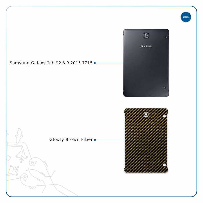 برچسب پوششی ماهوت مدل Glossy-Brown-Fiber مناسب برای تبلت سامسونگ Galaxy Tab S2 8.0 2015 T715