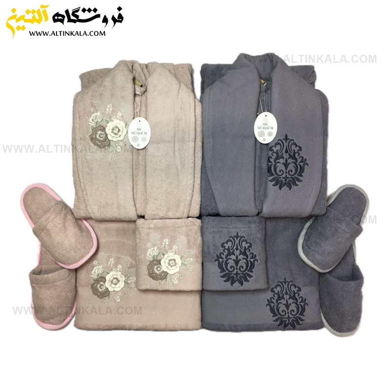 سرویس حوله عروس و داماد 10تکه گلدوزی سه بعدی برند MURDUM