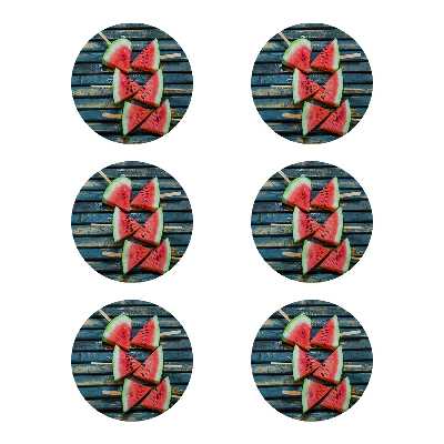 زیر لیوانی طرح هندوانه کد 8424 بسته 6 عددی