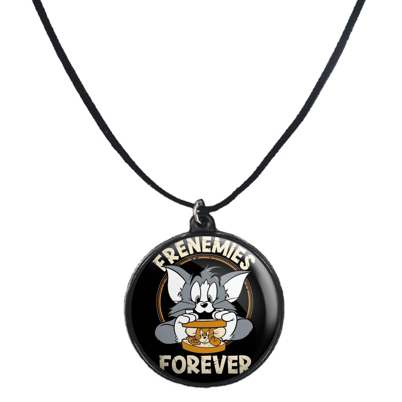 گردنبند پرمانه طرح تام و جری کد pmb.10835 مدل دو طرفه