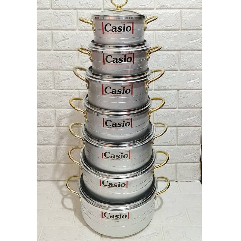 قابلمه 14 پارچه کاسیو،دسته طلایی 