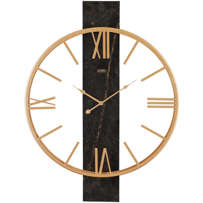 ساعت ديواری چوبی با فريم فلزی آبکاری طلايی لوتوس کد محصول: WM-20141-NEW-BL/GL&WH/GL&BL/GL