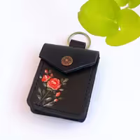 کیف مضراب تار و سه تار چرم طبیعی نقاشی شده با رنگ ثابت
