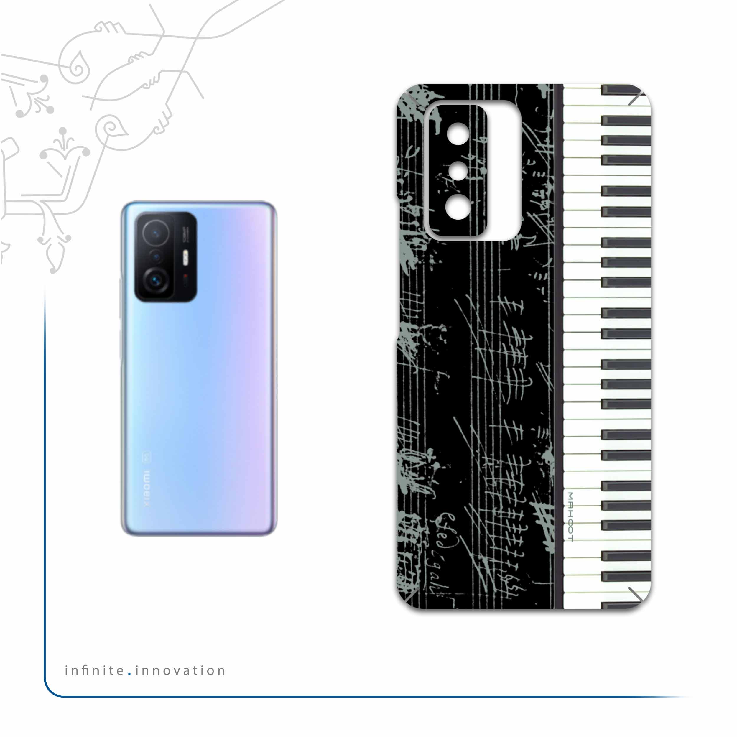 برچسب پوششی ماهوت مدل Piano-Instrument مناسب برای گوشی موبایل شیائومی 11T Pro