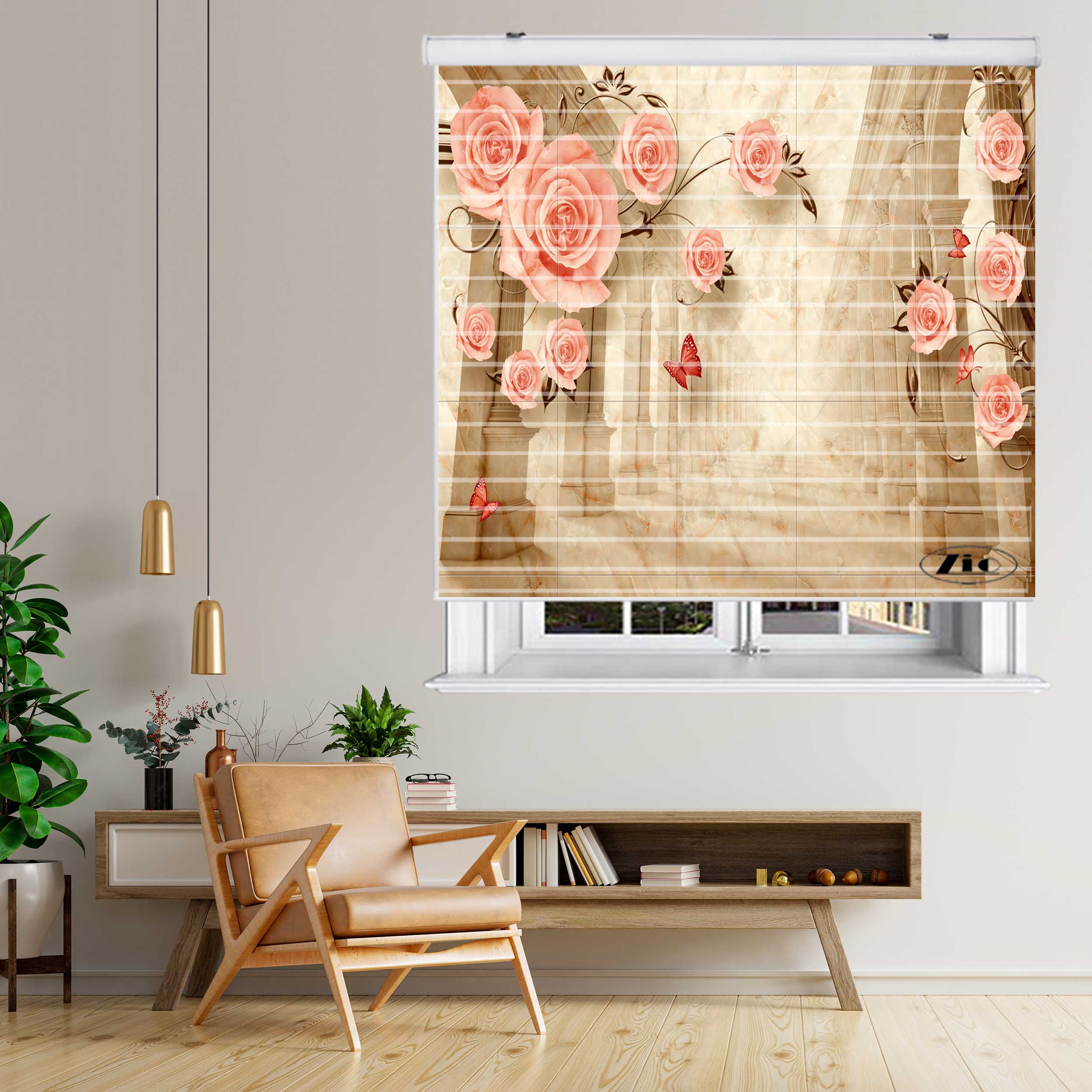 پرده زبرا زیو مدل 3D1135 سایز 150x150 سانتی متر