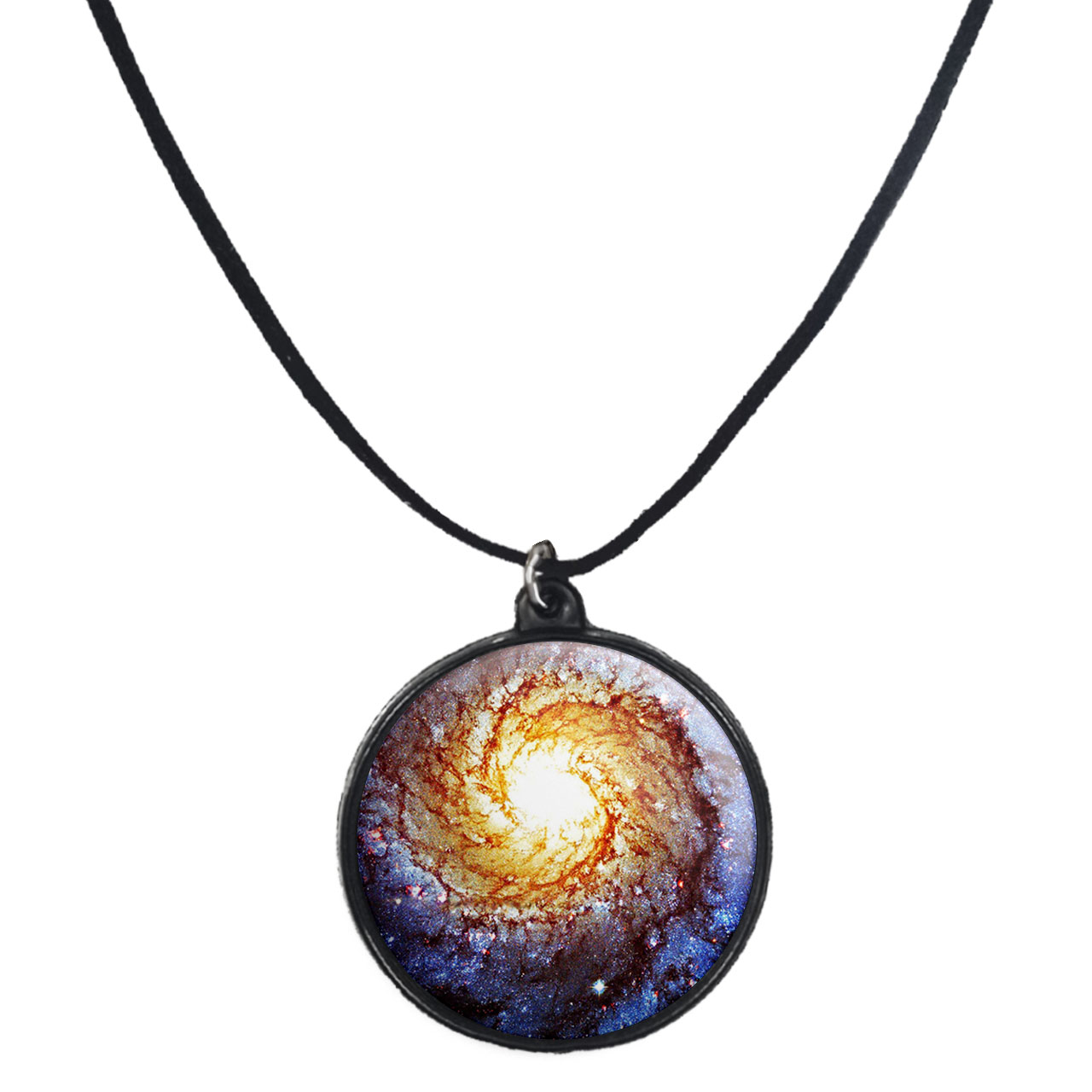 گردنبند پرمانه طرح کهکشان کد pmb.23927 مدل دو طرفه