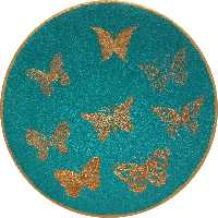 بشقاب دیوارکوب سفالی مدل پروانه ها کد 3