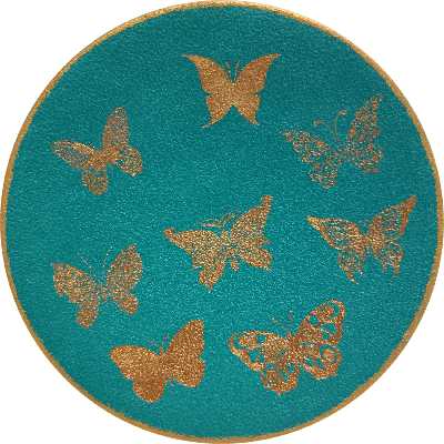 بشقاب دیوارکوب سفالی مدل پروانه ها کد 3