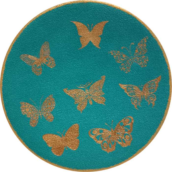 بشقاب دیوارکوب سفالی مدل پروانه ها کد 3