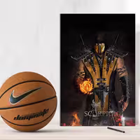 تابلو شاسی طرح Mortal Kombat مدل scorpion 401 | دنیای قاب