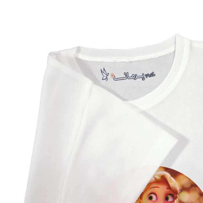 تی شرت بچگانه پرمانه طرح گیسو کمند کد pmt.7758