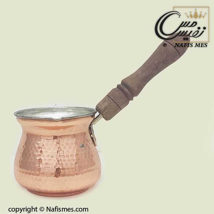 قهوه جوش مسی دسته چوبی طرح آیدا