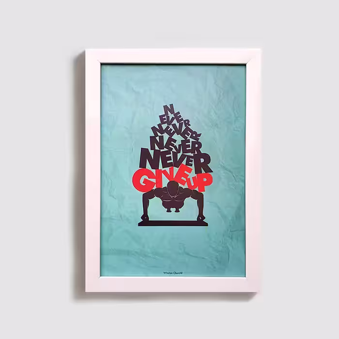 تابلو طرح انگیزشی never give up W004