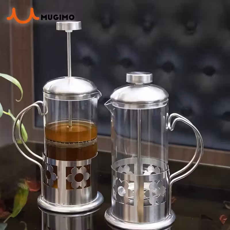 فرنچ پرس استیل حجم 350 میلی لیتر طرح گل