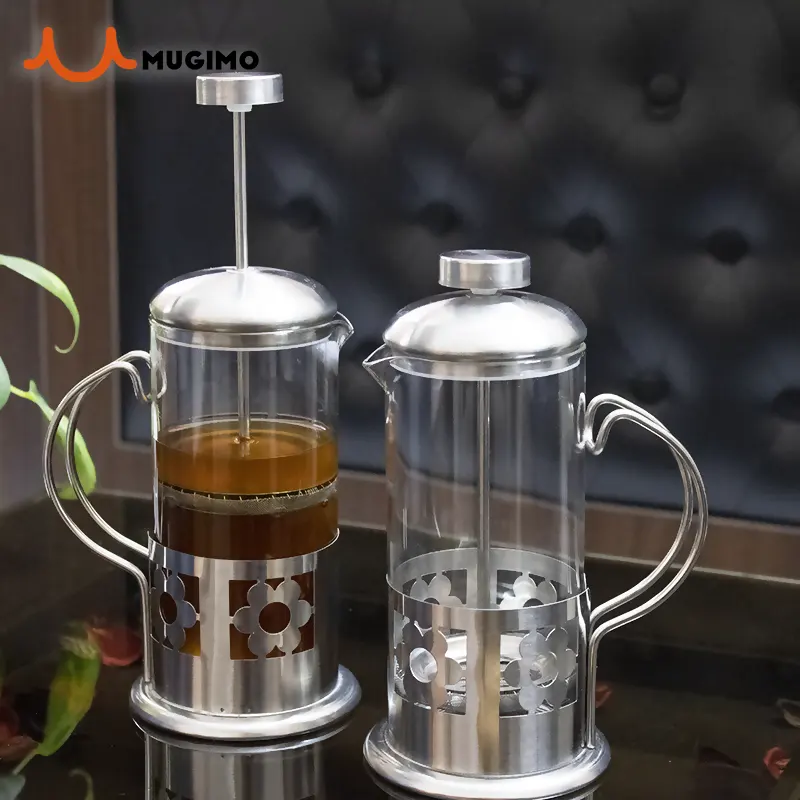 فرنچ پرس استیل حجم 350 میلی لیتر طرح گل