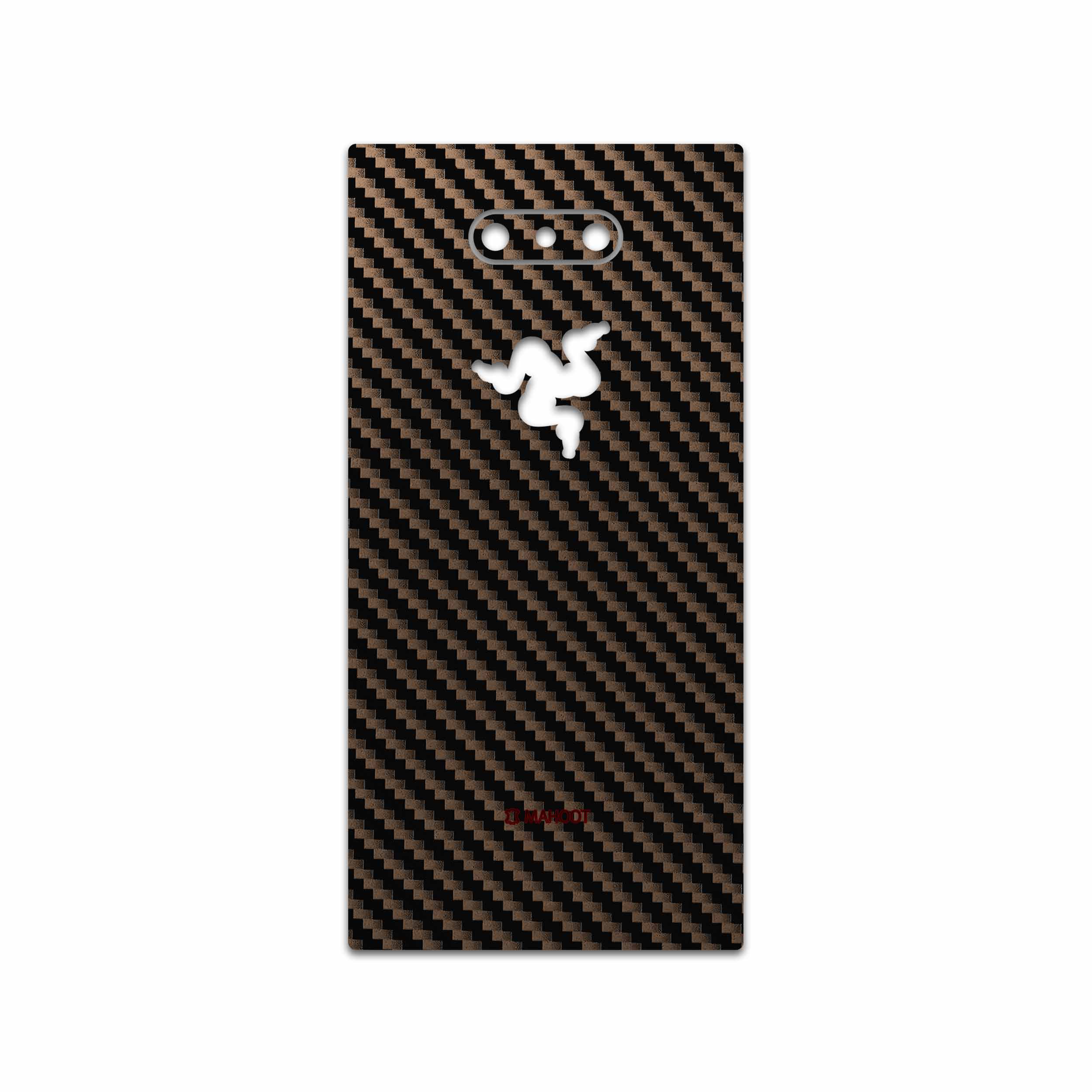 برچسب پوششی ماهوت مدل Glossy-Brown-Fiber مناسب برای گوشی موبایل ریزر Phone 2