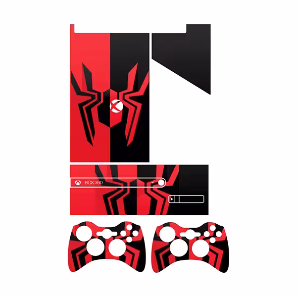 برچسب ایکس باکس 360 اسلیم توییجین وموییجین مدل Spiderman 02 مجموعه 5 عددی 