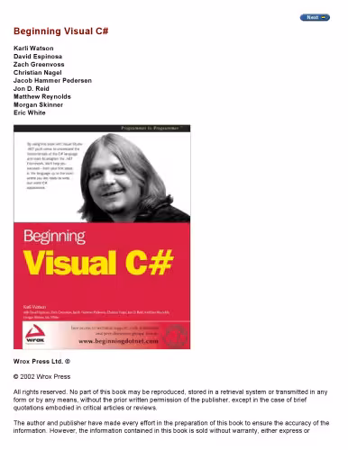 خرید و دانلود نسخه کامل کتاب Beginning Visual C#