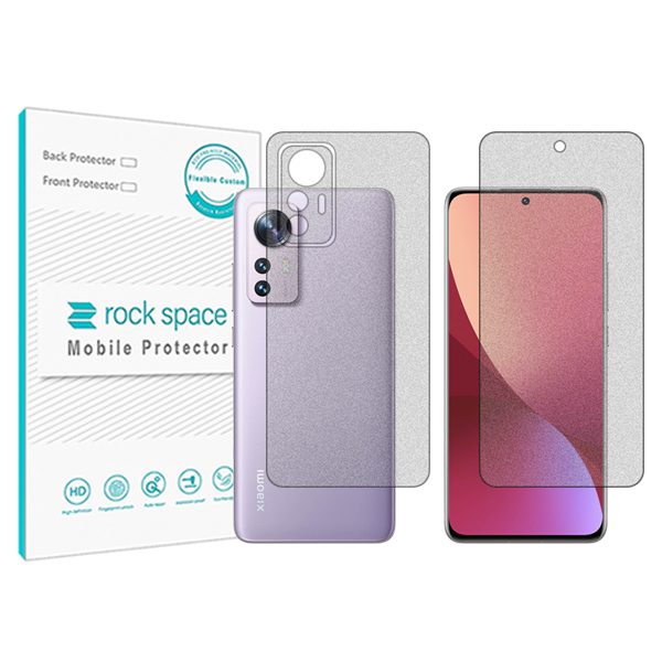 گلس صفحه نمایش و پشت گوشی شیائومی 12X مدل نانو هیدروژل گیمینگ برند راک اسپیس کد SS