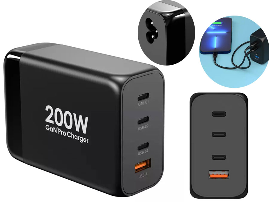 پاور هاب 200 وات پاورولوژی Powerology 200W Total Output GaN Charging Terminal PW3PD1Q-BK