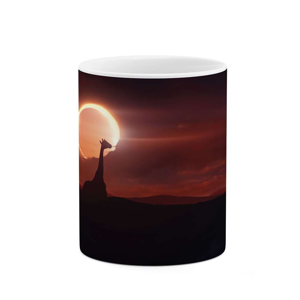ماگ طرح غروب و زرافه مدل mug03940