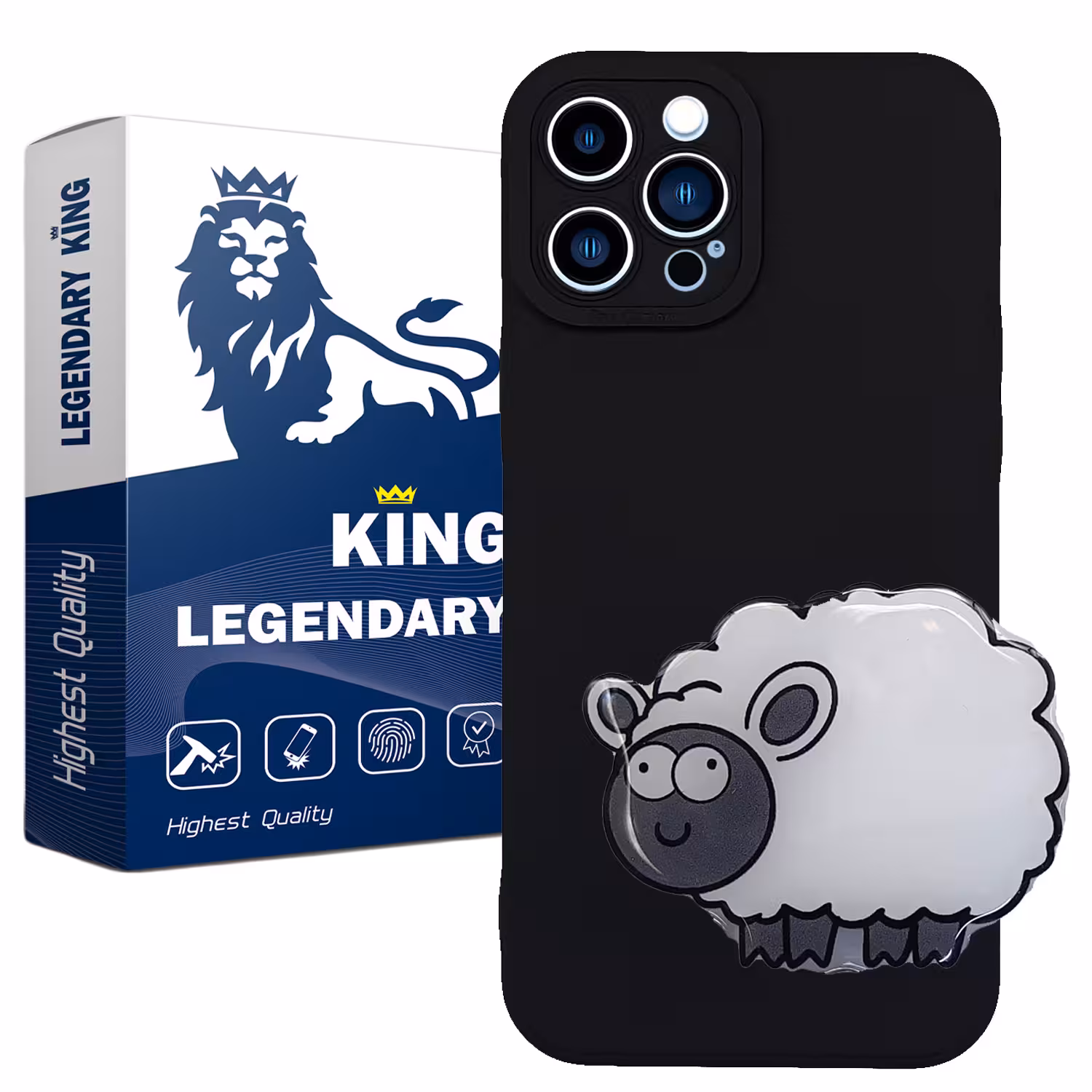 کاور لاین کینگ مدل ببعی مناسب برای گوشی موبایل اپل IPhone 13 pro Max به همراه پایه نگهدارنده