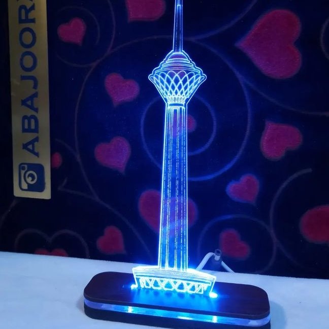 بالبینگ آباژور شبخواب چراغ خواب سه بعدی طرح  برج میلاد 