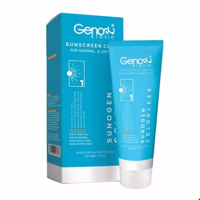 کرم ضد آفتاب پوست های خشک و معمولی ژنوبایوتیک سانوژن SPF50