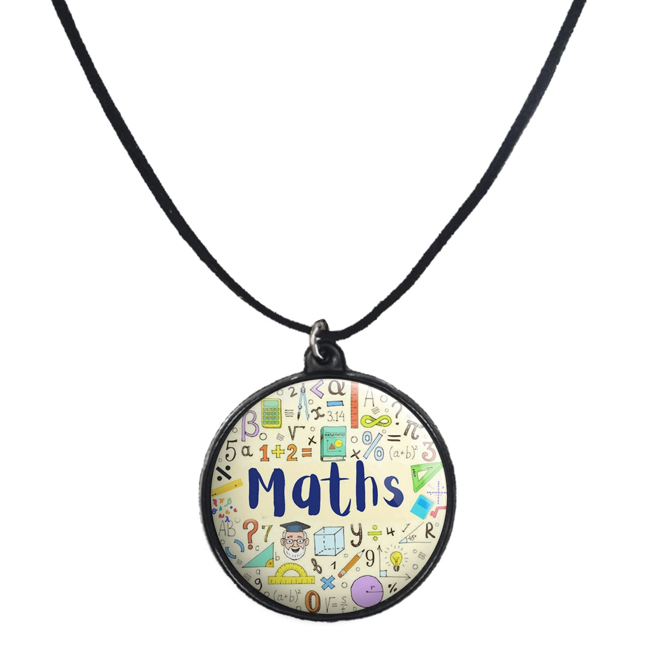 گردنبند پرمانه طرح ریاضی کد pmb.30633 مدل دو طرفه