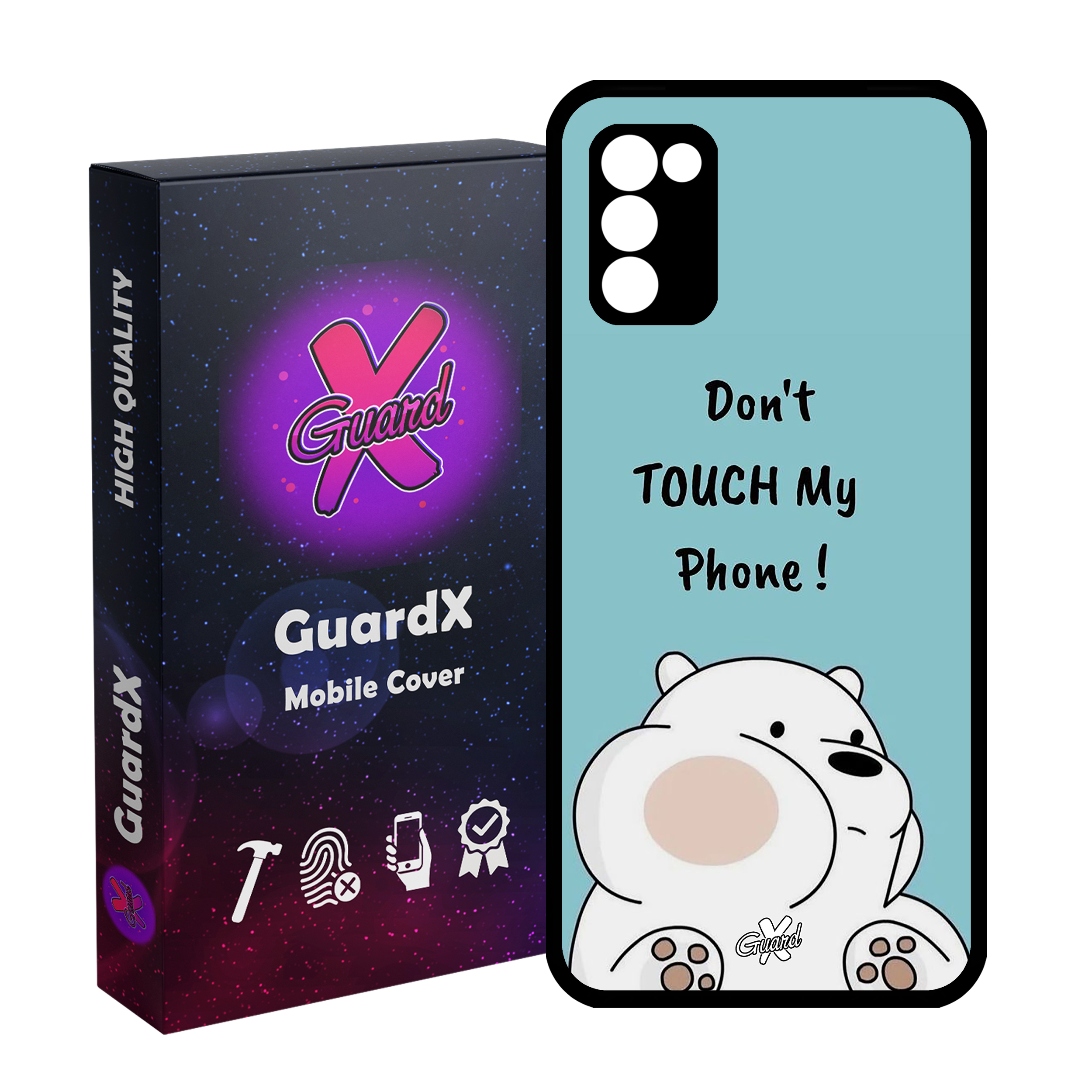 کاور گارد ایکس طرح خرس کله فندقی مدل Glass10535 مناسب برای گوشی موبایل سامسونگ Galaxy A03S/A02S/M02S/F02S