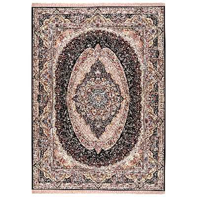 فرش ماشینی زمرد مشهد مدل پرنیان زمینه سورمه ای