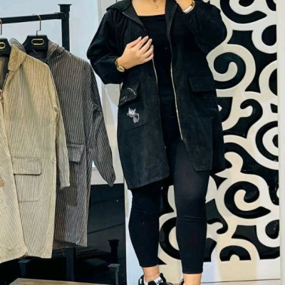 مانتو اسپرت زنانه مخمل کبریتی اعلا مدل صنوبر شیک وعالی