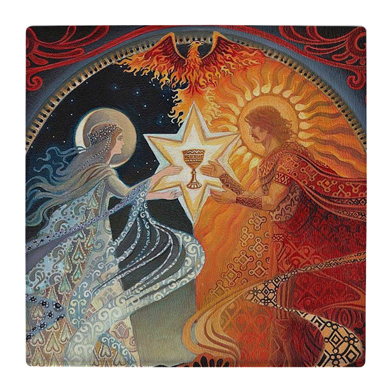 کاشی کارنیلا طرح الهه خورشید و ماه کد wk181