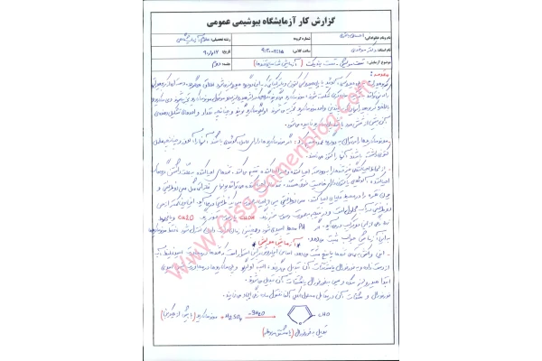 📝جزوه: گزارشکار بیوشیمی عمومی              🖊استاد: موحدی - کتابخانه مجازی واتیکان