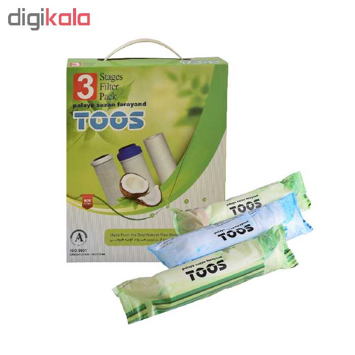 فیلتر دستگاه تصفیه کننده آب پالایه سازان فرآیند توس مدل PP-UDF-CTO بسته 3 عددی