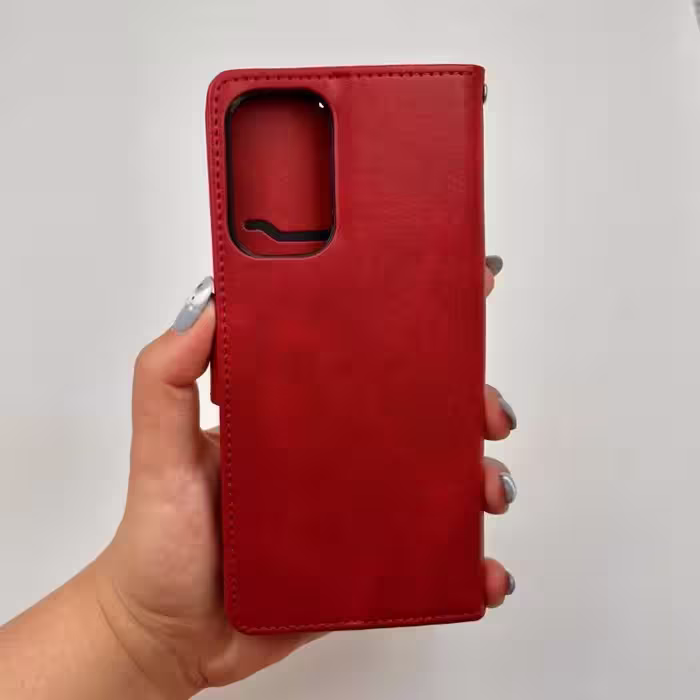 کیف گوشی Galaxy A73 5G سامسونگ چرمی مدل جاکارتی مگنت دار لوکس قرمز کد 75343