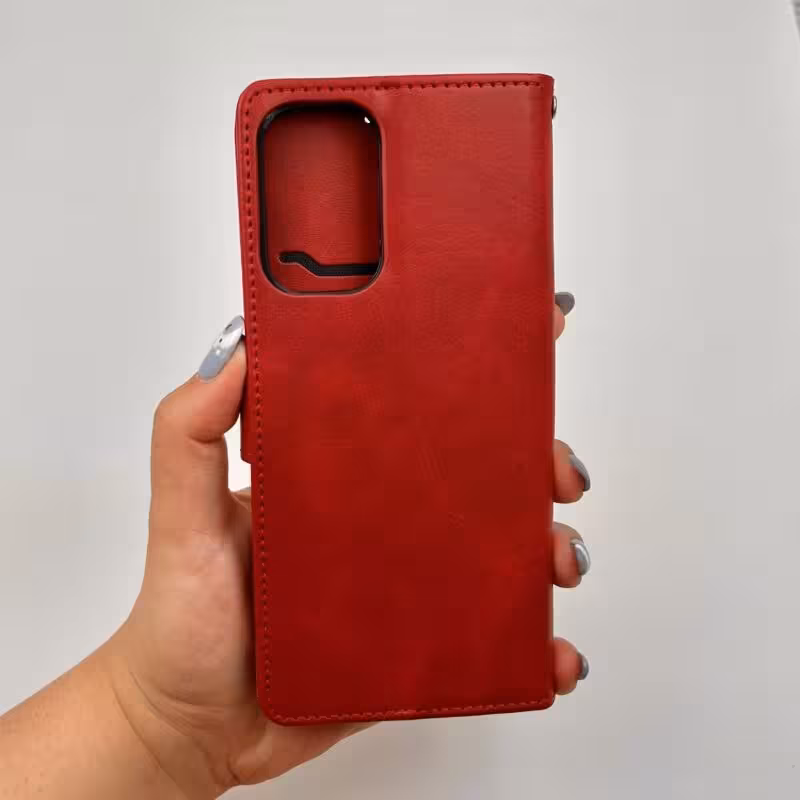 کیف گوشی Galaxy A73 5G سامسونگ چرمی مدل جاکارتی مگنت دار لوکس قرمز کد 75343