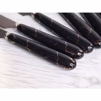 ست کارد و چنگال میوه خوری 12 پارچه طرح سنگ