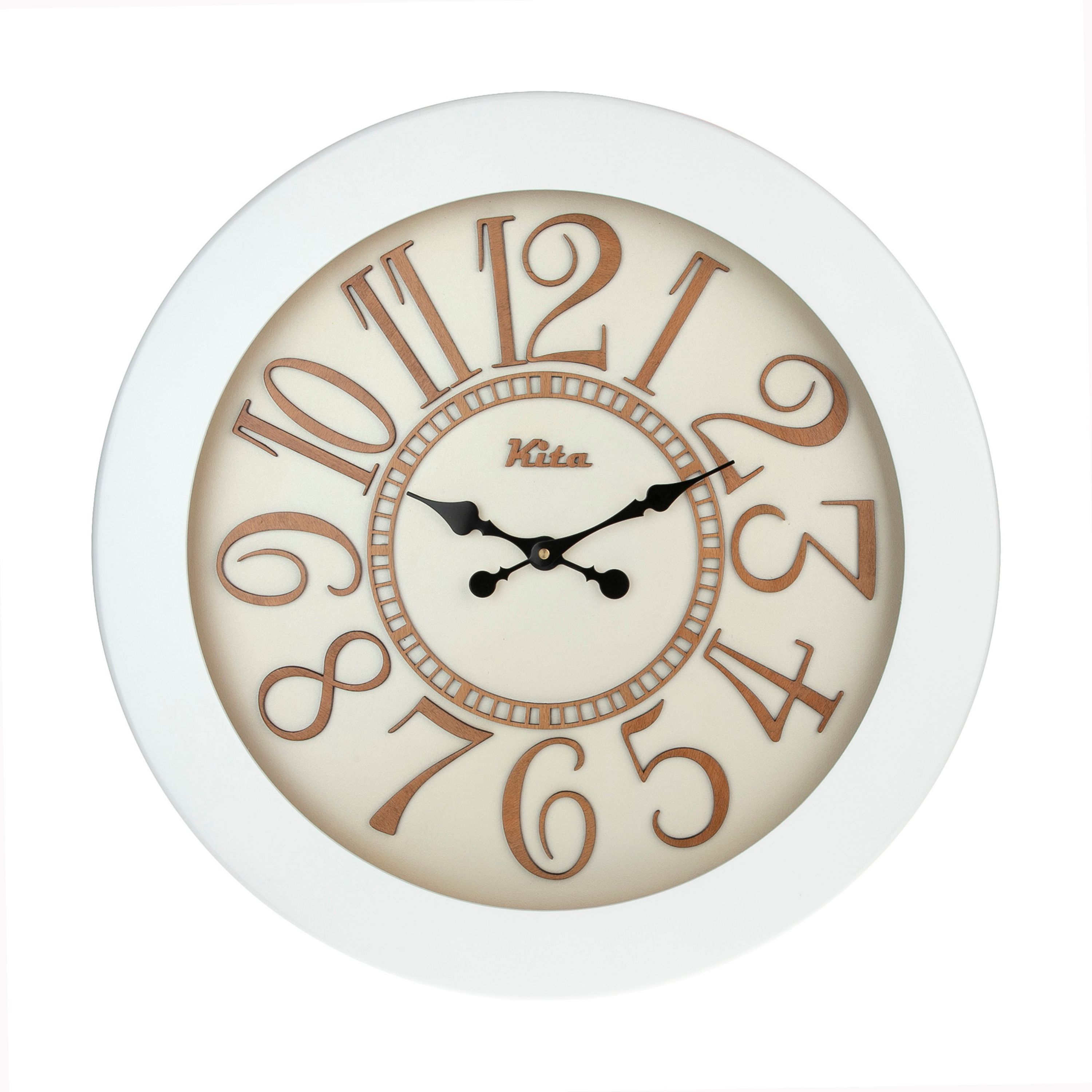 ساعت دیواری چوبی مدل کیتا رویال کد CKS 625-W60 - (قطر 60 cm)
