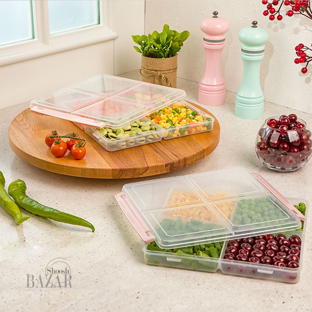 ظرف فریزری چهارخانه کوچک لیمون کد 114