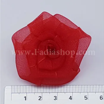 گل پفکی حریر بزرگ قرمز