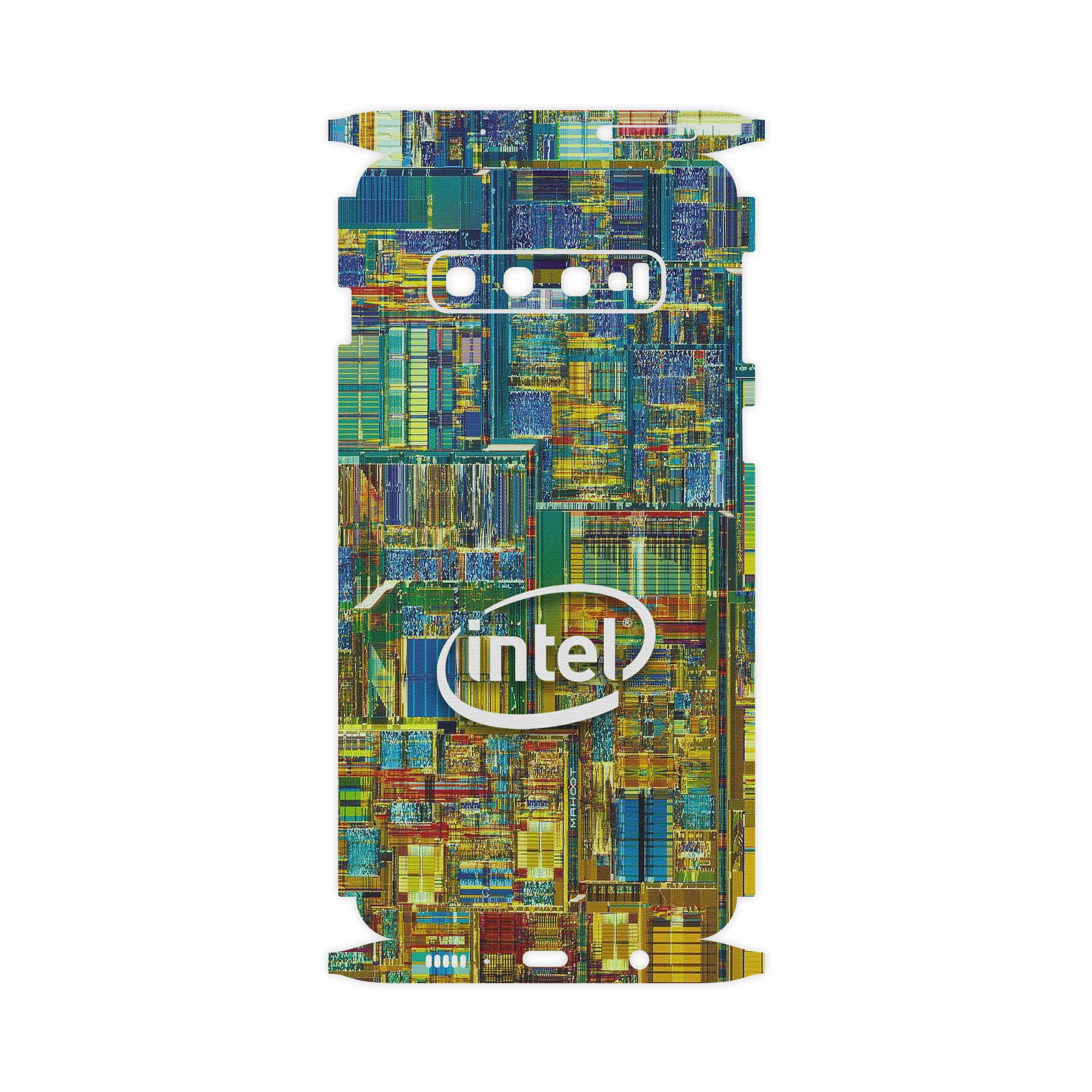 برچسب پوششی ماهوت مدل Intel Brand-FullSkin مناسب برای گوشی موبایل سامسونگ Galaxy S10