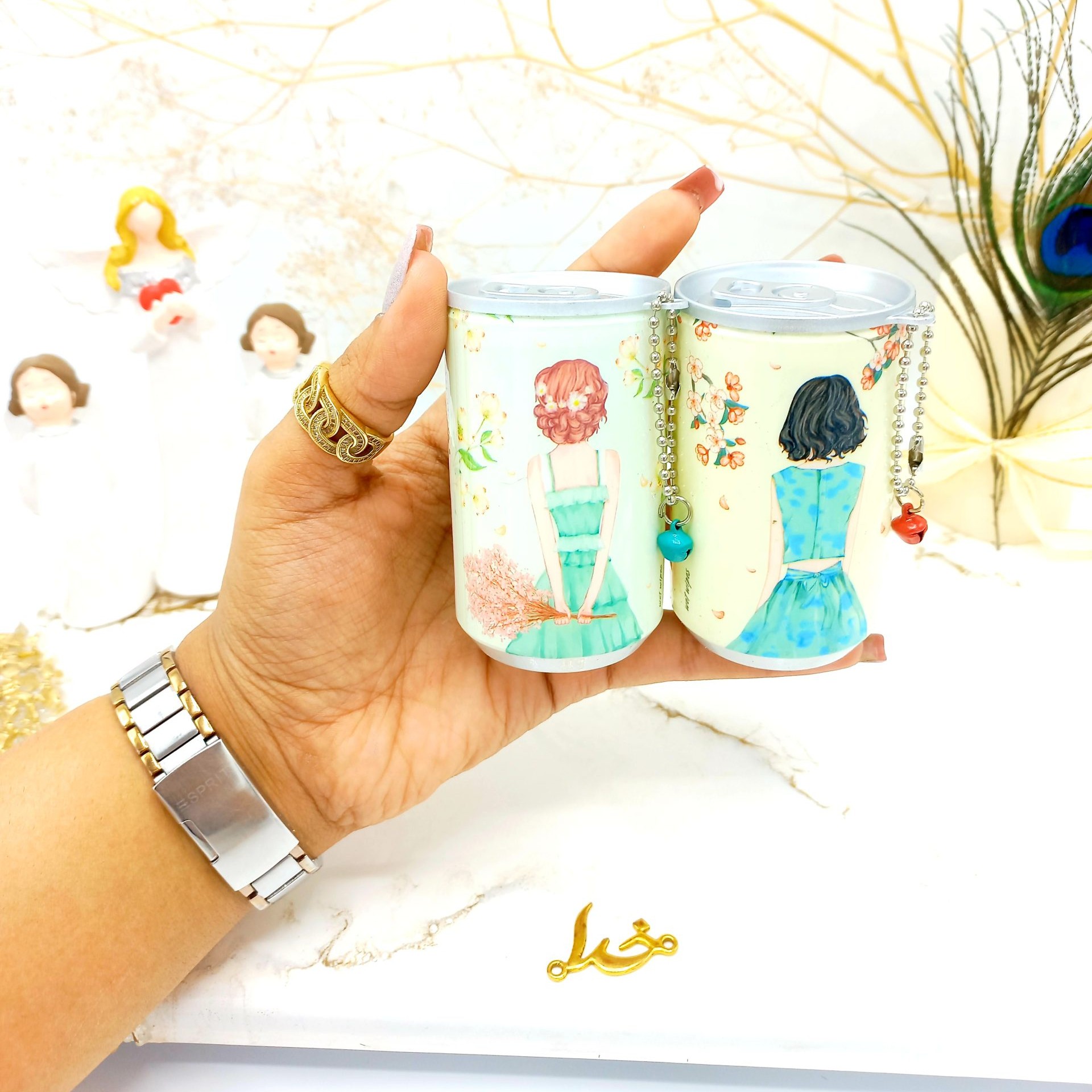 دستمال مرطوب قوطی فانتزی طرح دخترپاییزی