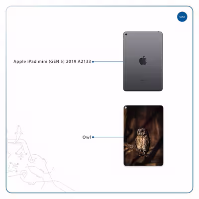 برچسب پوششی ماهوت مدل Owl مناسب برای تبلت اپل iPad mini (GEN 5) 2019 A2133