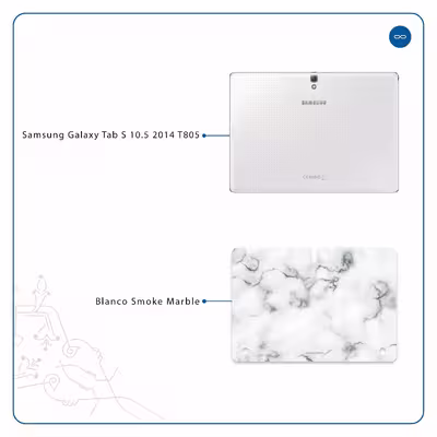 برچسب پوششی ماهوت مدل Blanco-Smoke-Marble مناسب برای تبلت سامسونگ Galaxy Tab S 10.5 2014 T805