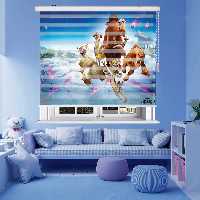  پرده زبرا زیو طرح عصر یخبندان K3128 سایز 150x150 سانتی متر