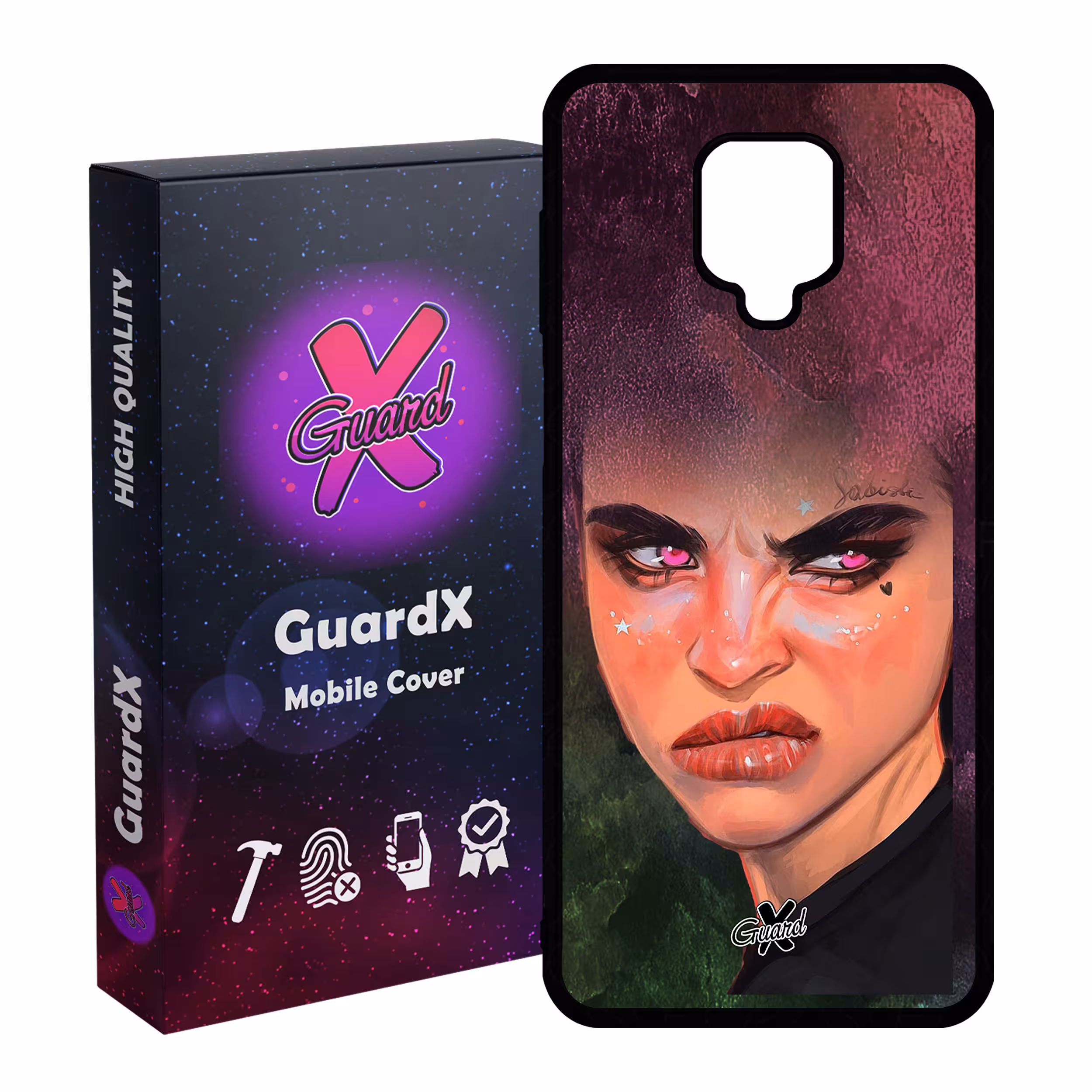 کاور گارد ایکس طرح Girl مدل Glass10260 مناسب برای گوشی موبایل سامسونگ Redmi Note 9S / Note 9 Pro / Note 9 Pro Max