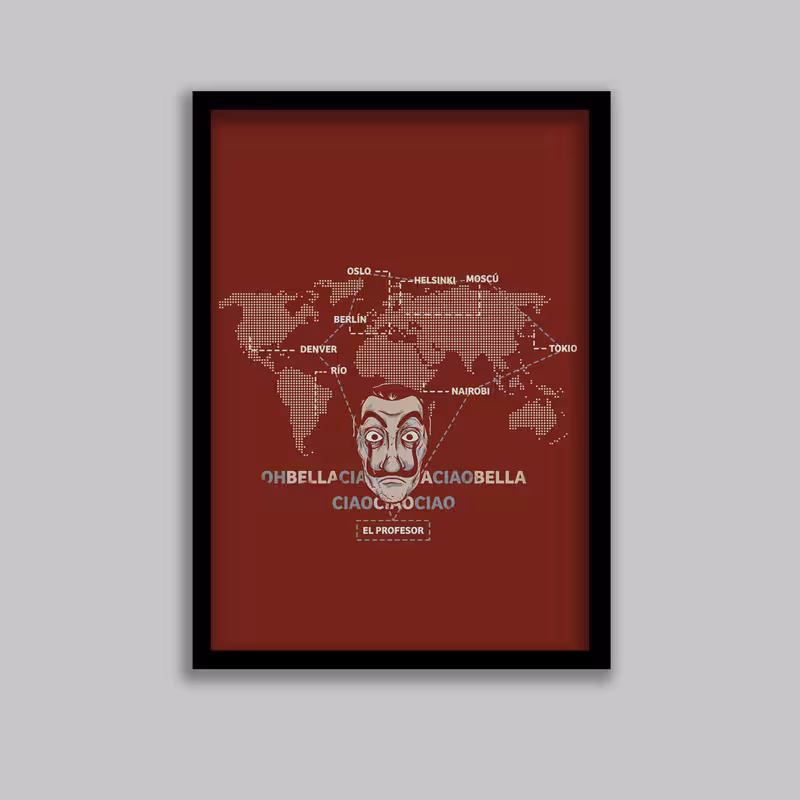 تابلو مدل سریال خانه کاغذی Money Heist کد LA-G10650-2